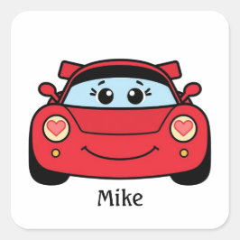 Adesivo Quadrado Personalized Race Car Valentine Sticker