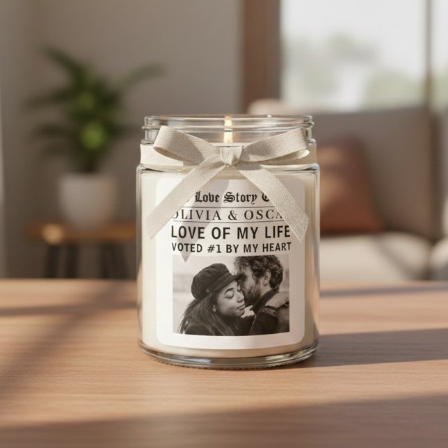 Adesivo Quadrado Personalized Romantic Photo | Love Story  (Criador carregado)