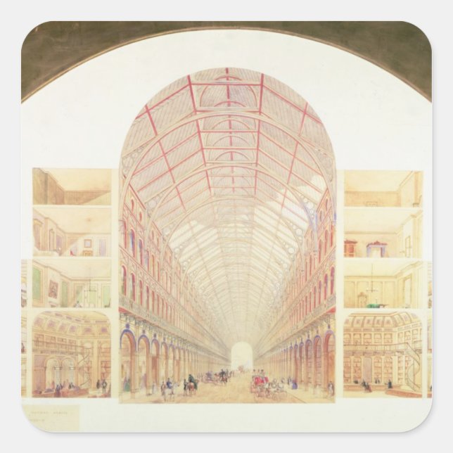 Adesivo Quadrado Perspectiva da seção (Frente)