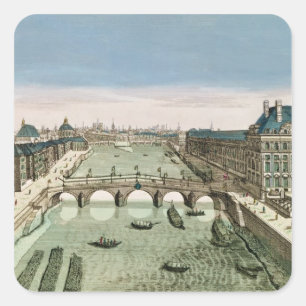 Adesivo Quadrado Perspectiva de Paris do Pont Royal