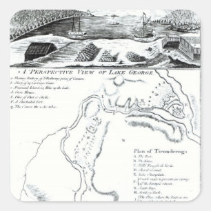 Adesivo Quadrado Perspectiva do lago George