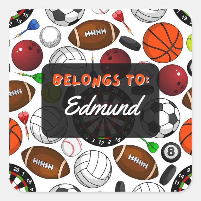 Adesivo Quadrado PERTENCENTES Personalizados À Vinheta Esportiva (Frente)