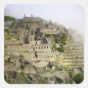 Adesivo Quadrado Peru, Machu Picchu. A antiga cidade de Machu