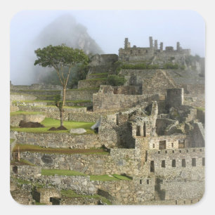 Adesivo Quadrado Peru, Machu Picchu. A antiga cidadela de
