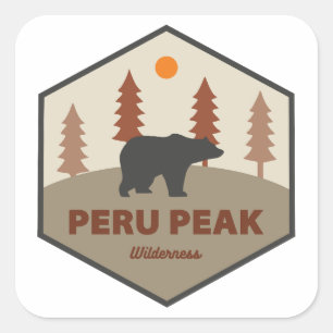 Adesivo Quadrado Peru Peak Wilderness Vermont Urso