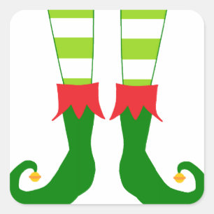 Adesivo Quadrado Pés bonitos do duende do Natal