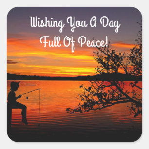 Adesivo Quadrado Pesca Ao Sol