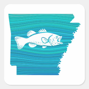 Adesivo Quadrado Pesca de Arkansas Wave