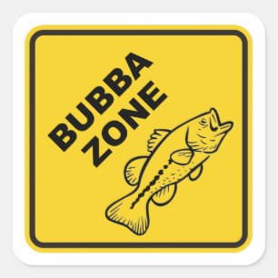 Adesivo Quadrado Pesca De Bass Zona Bubba