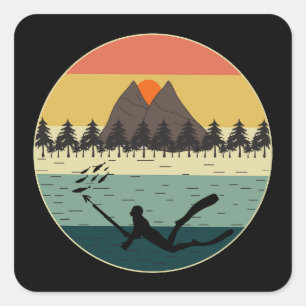 Adesivo Quadrado Pesca de espuma submarina