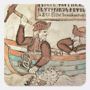 Adesivo Quadrado Pesca de Thor para a serpente de Midgard