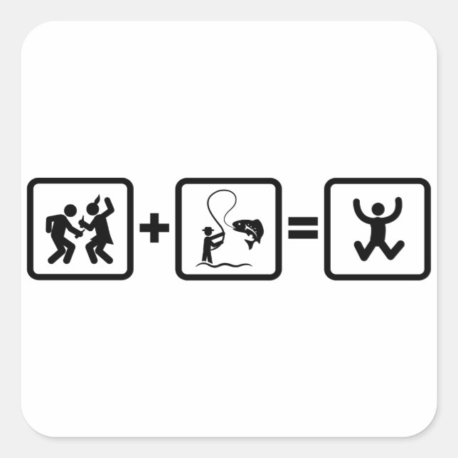 Adesivo Quadrado Pesca desportiva (Frente)