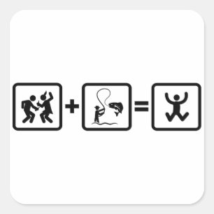 Adesivo Quadrado Pesca desportiva