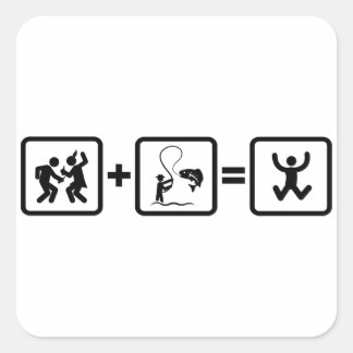 Adesivo Quadrado Pesca desportiva