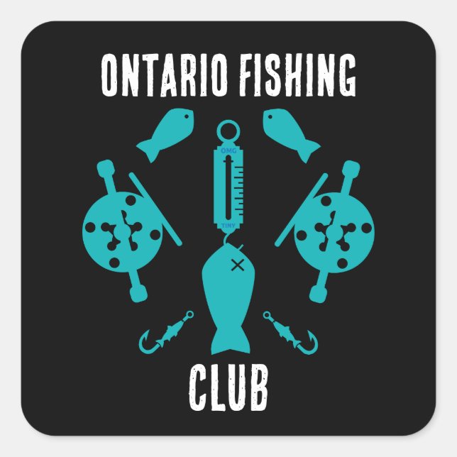 Adesivo Quadrado Pesca do salmão canadiano (Frente)