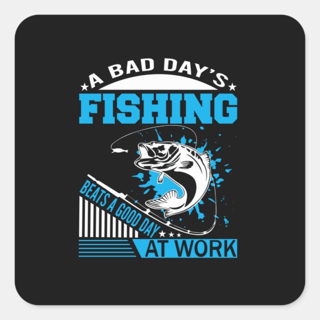 Adesivo Quadrado Pesca Presente Um Bom Dia (Frente)
