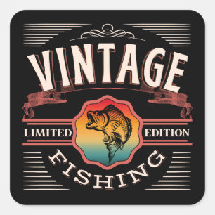 ADESIVO QUADRADO PESCA VINTAGE EDIÇÃO LIMITADA