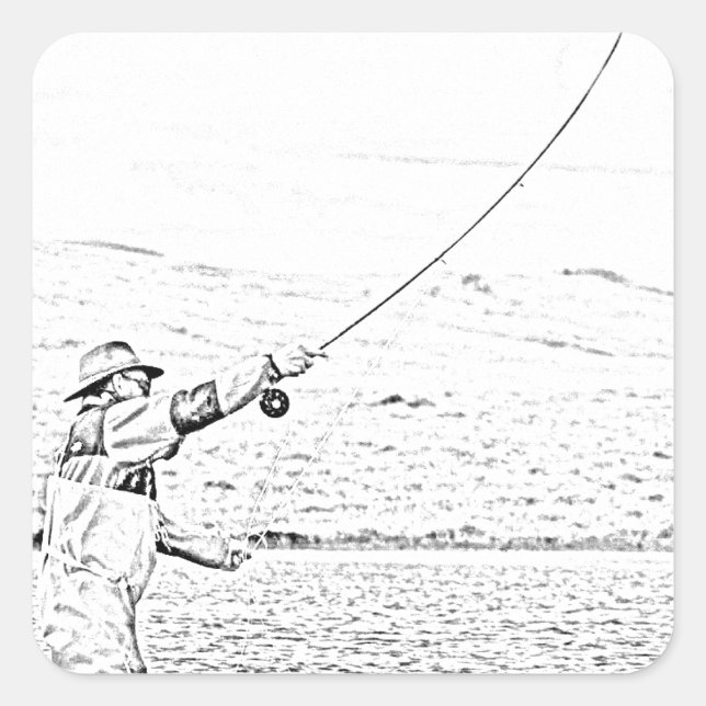 Adesivo Quadrado pescador aéreo (Frente)