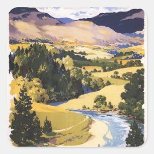 Adesivo Quadrado Pescador no vale de Eden