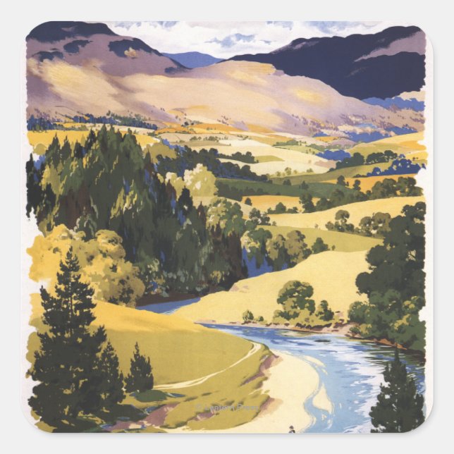 Adesivo Quadrado Pescador no Vale do Éden (Frente)