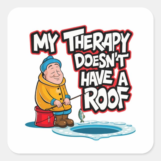 Adesivo Quadrado Pescadores De Gelo (Frente)