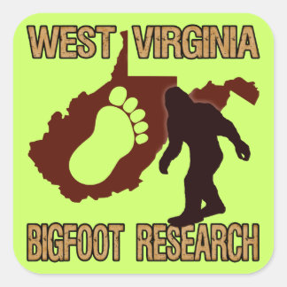 Adesivo Quadrado Pesquisa do Bigfoot na Virgina Ocidental