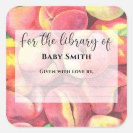 Adesivo Quadrado Pêssegos aquosos - Para a biblioteca de