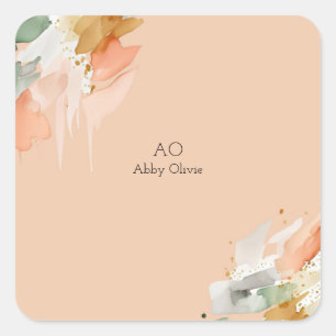 Adesivo Quadrado Pessel de aquarela