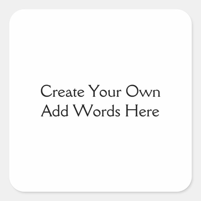 Adesivo Quadrado Pessoal ou de empresa Crie a sua própria praça DYI (Frente)