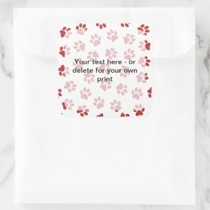 Adesivo Quadrado Pestores De Patas, Patas De Cães, Patas De Gato, P
