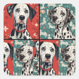 Adesivo Quadrado Pet christmas