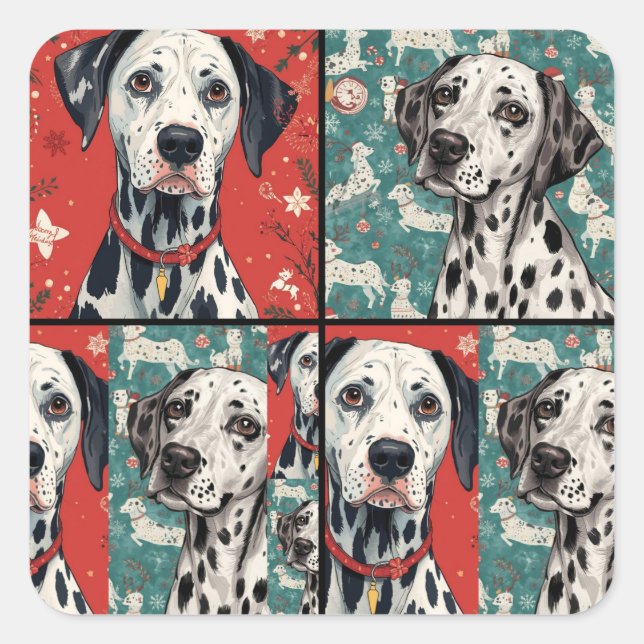 Adesivo Quadrado Pet christmas  (Frente)