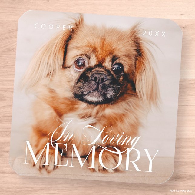Adesivo Quadrado Pet Memorial Loving Memory Simple Modern Photo (Criador carregado)