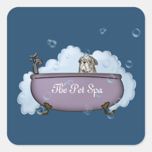 Adesivo Quadrado Pet Spa