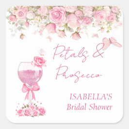 Adesivo Quadrado Petais Florais Rosa e Chá de panela Prosecco