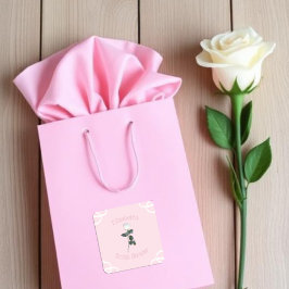 Adesivo Quadrado Pétala de Rosa Branca Chuveiro de Noiva