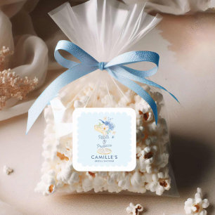 Adesivo Quadrado Pétalas Azuis e Chá de Bebê com Prosecco