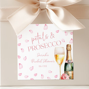 Adesivo Quadrado Pétalas & Prosecco Mimosa Champanhe Bridal Shower