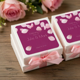 Adesivo Quadrado Pétalas Românticas Rosa Casamento