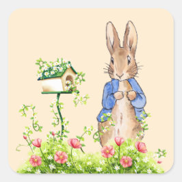 Adesivo Quadrado Peter o Coelho em Seu Jardim