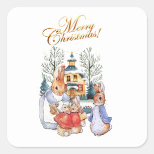 Adesivo Quadrado Peter, o compro de Natal do coelho