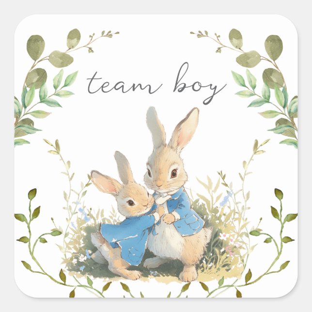 Adesivo Quadrado Peter, o garoto da Equipe Botânica do Coelho Ele o (Frente)