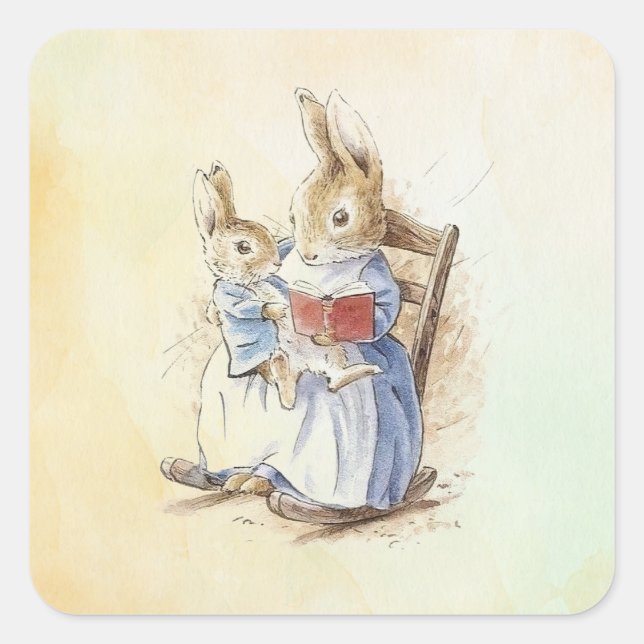 Adesivo Quadrado Peter Rabbit (livro) (Frente)