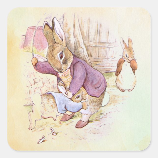Adesivo Quadrado Peter Rabbit (pai) (Frente)