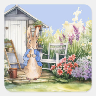 Adesivo Quadrado Peter the Rabbit Garden Shed