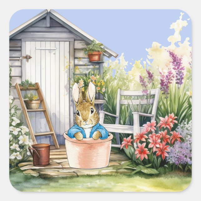 Adesivo Quadrado Peter the Rabbit Garden Shed (Frente)