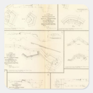 Adesivo Quadrado Petersburgo, baterias Va, cerco