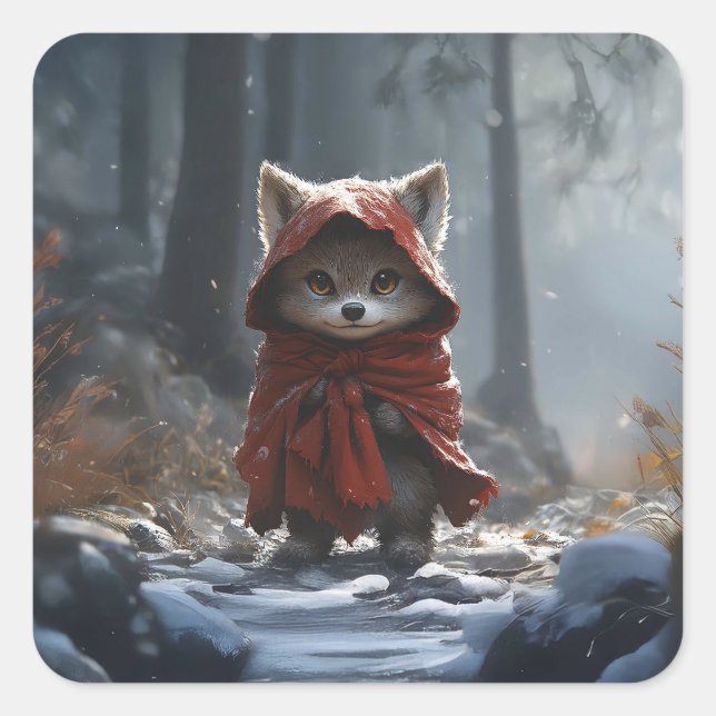Adesivo Quadrado Petit loup chaperon rouge  (Frente)