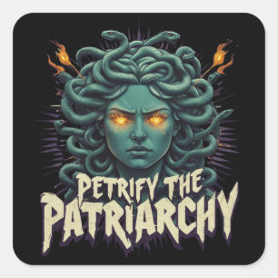 Adesivo Quadrado Petrificar o Patriarcado Medusa Empoderamento