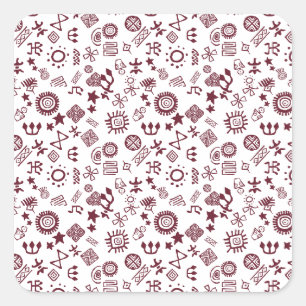 Adesivo Quadrado Petrogliphs Rock Arte Símbolos Em